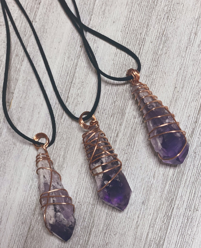 Wire Wrapped Amethyst Point Necklace, Terminated Point, Wire Wrap Necklace,  Crown Chakra, Healing Stone, Purple Necklace, Bridesmaids - Etsy Canada
