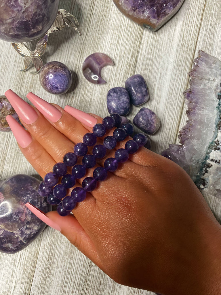 Amethyst Crystal Bracelet- Chill Vibes, Protection & Intuition